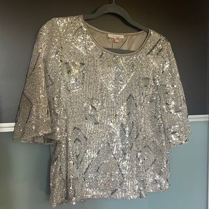 Disco Ball 🪩 blouse 🩶GORGEOUS NWT SEQUIN TOP